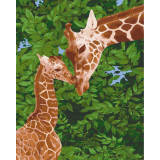 Malá žirafa s mámou 40x50cm, Art Craft - vypnuté plátno na rám
