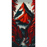 Červený les 40x80cm, Art Craft - vypnuté plátno na rám