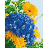 Modrá hortenzie 40x50cm, Art Craft - vypnuté plátno na rám