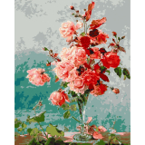 Růžové růže 40x50cm, Art Craft - vypnuté plátno na rám