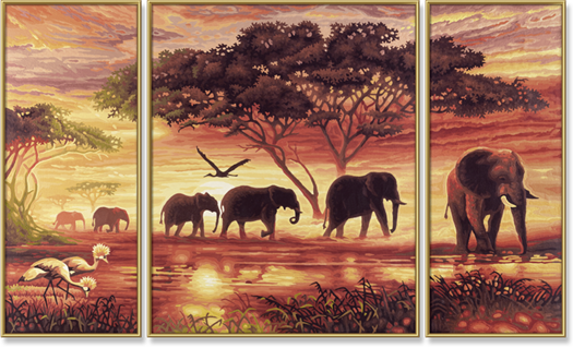 Afrika - sloní karavana (50 x 80 cm) Schipper